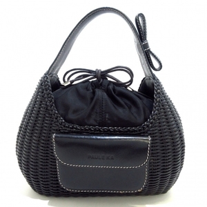  paul (pole) kaPAULEKA handbag - leather black knitting / ribbon bag 