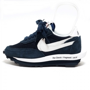 ナイキ NIKE スニーカー CM 22.5 DH2684-400 LDワッフル スエード×化学繊維×合皮 ネイビー×白 レディース SACAIコラボ/Fragment Design