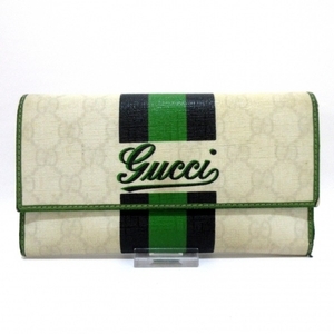 グッチ GUCCI 長財布 190334 JOYライン PVC(塩化ビニール) アイボリー×グリーン×黒 財布