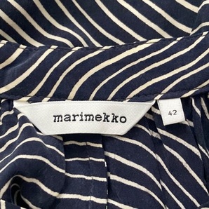 マリメッコ marimekko サイズ42 L - 黒×アイボリー レディース 長袖/ロング ワンピースの画像3