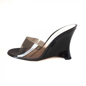 ジャンヴィト・ロッシ Gianvito Rossi ミュール 37 1/2 - PVC(塩化ビニール) 黒 レディース ウェッジソール/オープントゥ 美品 靴
