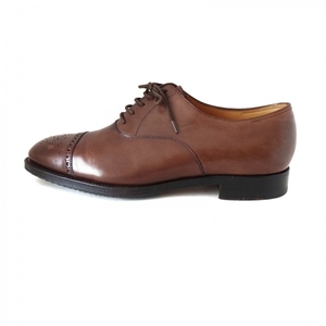 ジョンロブ JOHNLOBB シューズ 7 1/2 - レザー ダークブラウン メンズ レースアップ/メダリオン/アウトソール張替済 靴