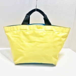  Herve Chapelier Herve Chapelier tote bag nylon boat type tote bag M nylon yellow × blue gray × black N line bag 