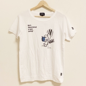 パーリーゲイツ PEARLY GATES 半袖Tシャツ サイズ1 S - 白×黒×ブルー レディース クルーネック/スヌーピー/PEANUTSコラボ トップス