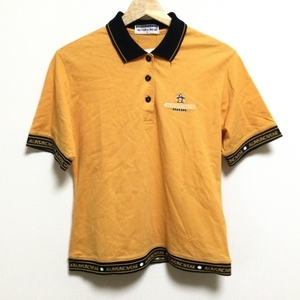 マンシングウェア Munsingwear 半袖ポロシャツ サイズM - オレンジ×黒 レディース 半袖/ロゴ トップス