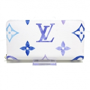 ルイヴィトン LOUIS VUITTON 長財布 M82384 ジッピーウォレット モノグラム・キャンバス ブルー RFID確認済み 美品 財布 バイザプール