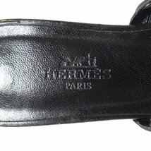 エルメス HERMES ミュール 35 - レザー×金属素材 黒×シルバー レディース スタッズ 靴_画像5