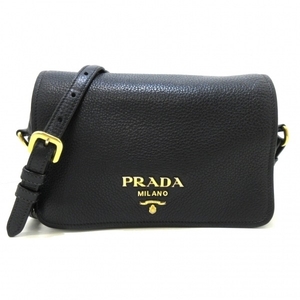 プラダ PRADA ショルダーバッグ 1BD163 ロゴ レザー 黒 バッグ