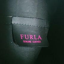 フルラ FURLA ハンドバッグ コロナ ドローストリングバッグ レザー 黒 型押し加工/巾着型 美品 バッグ_画像8