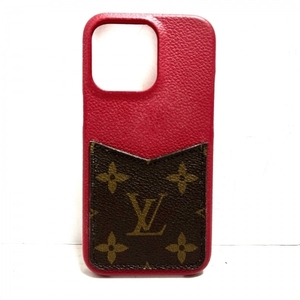 ルイヴィトン LOUIS VUITTON 携帯電話ケース/スマホカバー M81225 IPHONEバンパー13PRO カーフレザー（皮革の種類：牛革） スカーレット