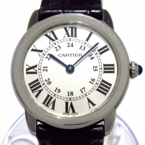 Cartier( Cartier ) wristwatch long do Solo SM W6700155 lady's SS/ leather belt silver 
