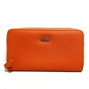  Ahkah AHKAH long wallet - PVC( salt . vinyl ) orange round fastener beautiful goods purse 