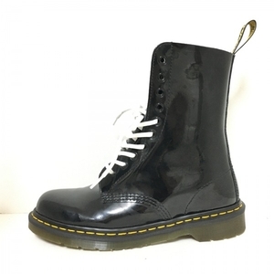 ドクターマーチン Dr.Martens ショートブーツ UK6 1/2 - エナメル（レザー） 黒 レディース MARC JACOBSコラボ 靴