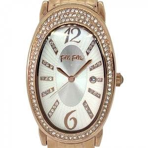 FolliFollie( Folli Follie ) wristwatch WF2B012BTW lady's rhinestone bezel / rhinestone index white 