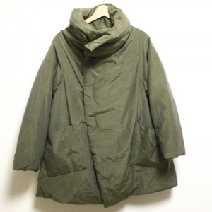  Jurgen Lehl JURGEN LEHL down coat size M - khaki × black lady's long sleeve / check pattern / winter coat 