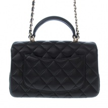 シャネル CHANEL ショルダーバッグ AS2431 トップハンドルミニフラップバッグ/マトラッセ ラムスキン 黒 レディース 美品 バッグ_画像3