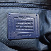 コーチ COACH ショルダーバッグ 57107 ターンロック チェーン トート ポリッシュド ペブル レザー レザー ダークネイビー 美品 バッグ_画像8