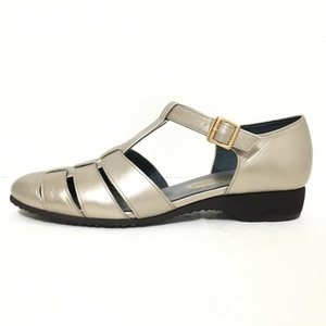  silver The yo shino ya Ginza yo shino ya/Yoshinoya shoes 24.5 - leather Gold lady's shoes 