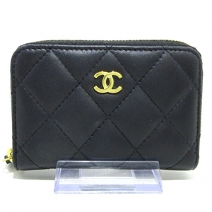 シャネル CHANEL コインケース AP0216 マトラッセクラシックジップコインパース ラムスキン 黒 ゴールド金具/ラウンドファスナー 財布