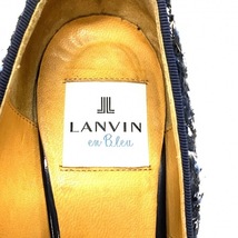 ランバンオンブルー LANVIN en Bleu パンプス 23 - ツイード 黒×ダークネイビー レディース リボン 靴_画像5