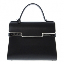 デルボー DELVAUX ハンドバッグ タンペートMM ボックスカーフ 黒×白 美品 バッグ_画像1