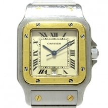 Cartier(カルティエ) 腕時計 サントスガルベLM W20011C4 メンズ SS×K18YG/旧型バックル アイボリー_画像1