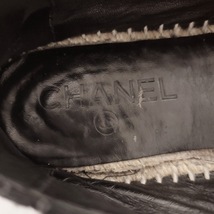 シャネル CHANEL スリッポン 37 G30898 - コットン×レザー 黒 レディース スパンコール/ココマーク 靴_画像6