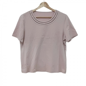 レリアン Leilian 半袖Tシャツ サイズ13 L - ライトピンク レディース クルーネック/ラインストーン 美品 トップス