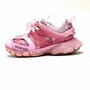 バレンシアガ BALENCIAGA スニーカー 647741 track スニーカー 化学繊維×ラバー ライトピンク レディース サイズ:24.5 靴