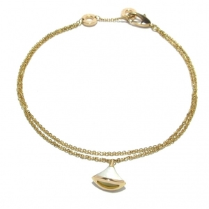  polished # BVLGARY BVLGARI bracele 350586ti-va Dream K18PG× mother ob pearl size :M/L accessory ( arm )