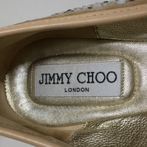 ジミーチュウ JIMMY CHOO フラットシューズ 39 - スエード×レザー ブラウン×ベージュ レディース ラインストーン/リボン 靴_画像5