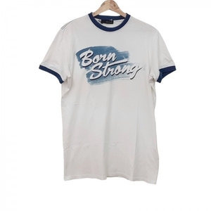 ディースクエアード DSQUARED2 半袖Tシャツ サイズL - 白×ブルー メンズ クルーネック トップス