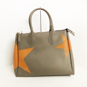  Gianni Carry ni/ Gianni Kia Lee niGIANNICHIARINI ручная сумочка - PVC( соль . винил ) серый бежевый × orange Star рисунок /GUM сумка 