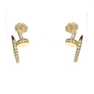  polished # Cartier Cartier earrings B8301429ju -stroke ankle earrings K18PG× diamond beautiful goods accessory ( ear )