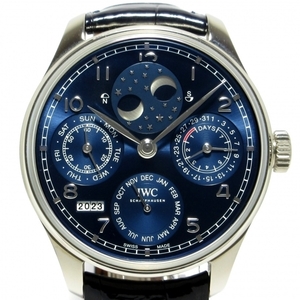 IWC(INTERNATIONAL WATCH CO) 腕時計■美品 ポルトギーゼ パーペチュアルカレンダー IW503401 メンズ K18WG/裏スケ/Dバックル/社外ベルト