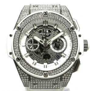 HUBLOT(ウブロ) 腕時計 キングパワー ウニコ チタニウム ホワイトパヴェ 701.NE.0127.GR.1704 メンズ スケルトン