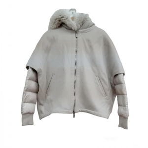 m-re-MOORER down jacket - ivory lady's long sleeve / fur /3way/ winter beautiful goods jacket 
