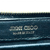 ジミーチュウ JIMMY CHOO コインケース ローマ レザー 黒 L字ファスナー/スター(星)/スタッズ 財布_画像4