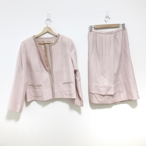  Leilian Leilian skirt suit size 13+ S - wool light pink × beige lady's no color beautiful goods lady's suit 