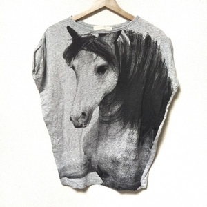  Stella McCartney stellamccartney безрукавка cut and sewn размер 38 L - светло-серый × темно-серый женский вырез лодочкой / лошадь 