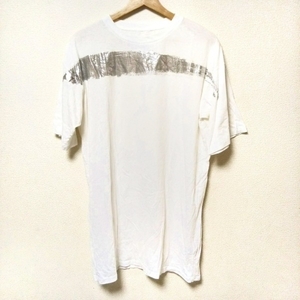 エムエムシックス MM6 半袖Tシャツ サイズM - 白×シルバー レディース クルーネック トップス