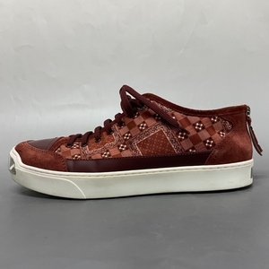 ルイヴィトン LOUIS VUITTON スニーカー 7 1/2 ナイロン×スエード×レザー ボルドー メンズ GO1113 靴