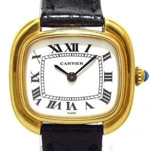 Cartier(カルティエ) 腕時計 ゴンドーロSM レディース K18YG/アンティーク/クロコダイルベルト/要OH 白