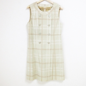  Courreges COURREGES size 40 M ivory lady's check pattern One-piece 