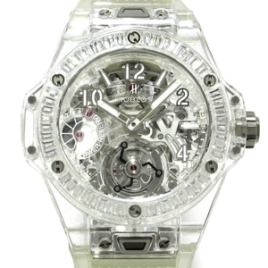 HUBLOT(ウブロ) 腕時計 ビッグ・バン トゥールビヨン 5デイ パワーリザーブ サファイア バゲット 405.JX.0120.RT.1904 メンズ スケルトン