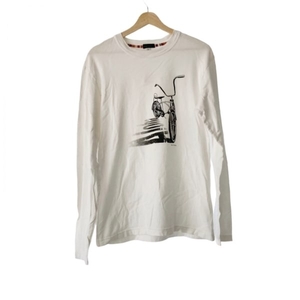 ポールスミス PaulSmith 長袖Tシャツ サイズL - 白×黒×ライトグレー メンズ クルーネック トップス