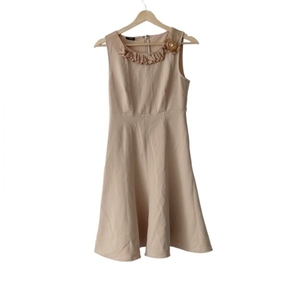  Paola Frani PAOLA FRANI size I40 M beige lady's Heart / rhinestone / no sleeve One-piece 