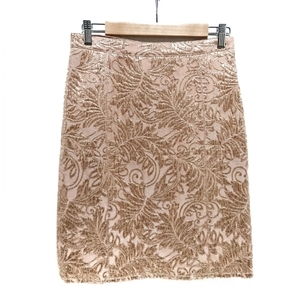  Blumarine * Anna Molinari BLUMARINE ANNA MOLINARI skirt size 40 M - pink × Gold lady's knee height / lame bottoms 