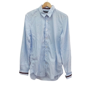 ハイドロゲン HYDROGEN 長袖シャツ サイズS - ブルー×白 メンズ ストライプ トップス