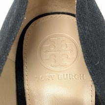 トリーバーチ TORY BURCH パンプス 7 レザー×ストロー 黒×ベージュ レディース オープントゥ 靴_画像5